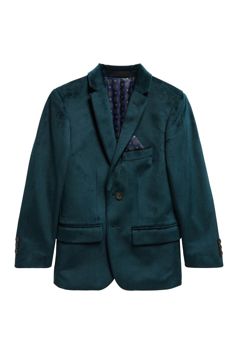Kids' Evergreen Velveteen Dinner Jacket, Main, color, EMERALD