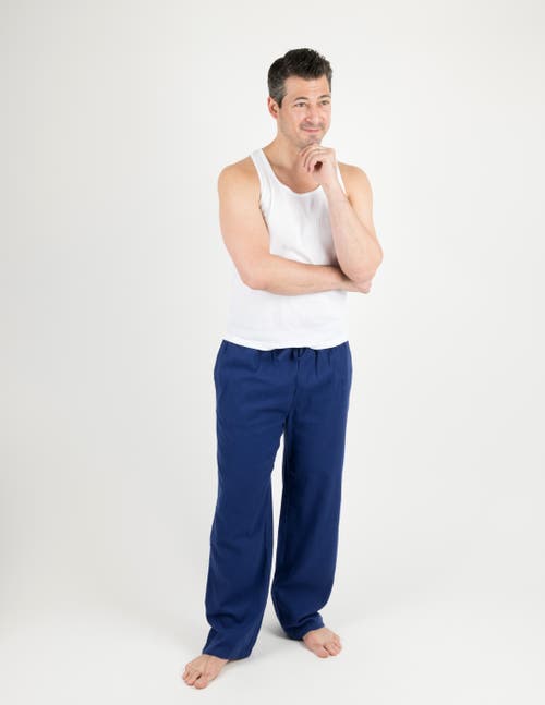 Leveret Cotton Flannel Holiday Pajama Pants In Blue
