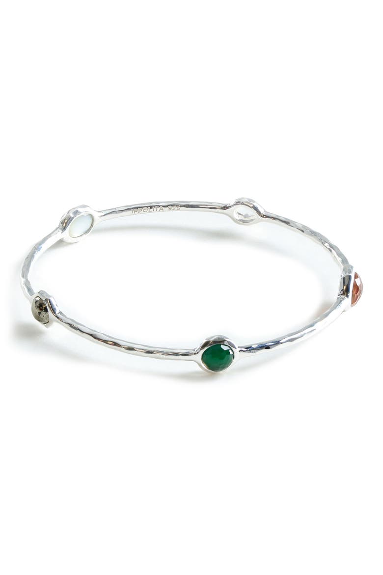 Wonderland 5-Stone Bangle Bracelet, Main, color, SMERALDO