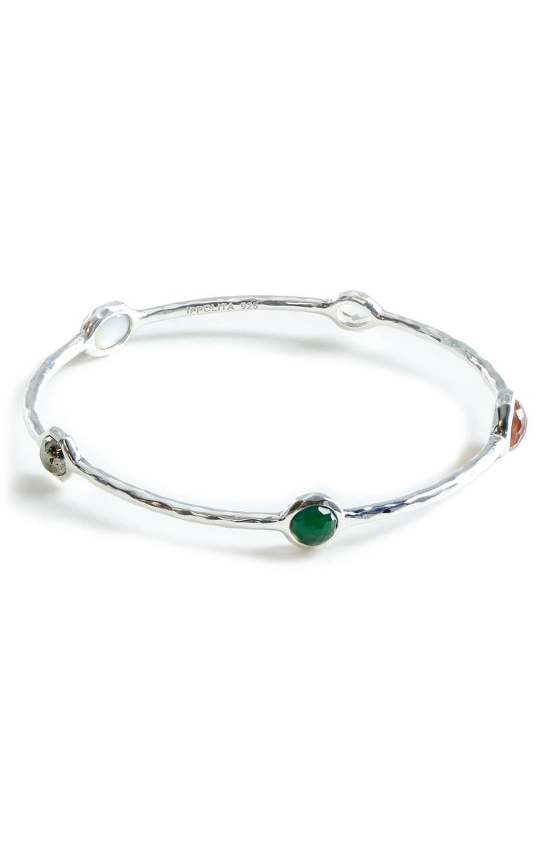 Ippolita Wonderland 5-Stone Bangle Bracelet, Main, color, Smeraldo