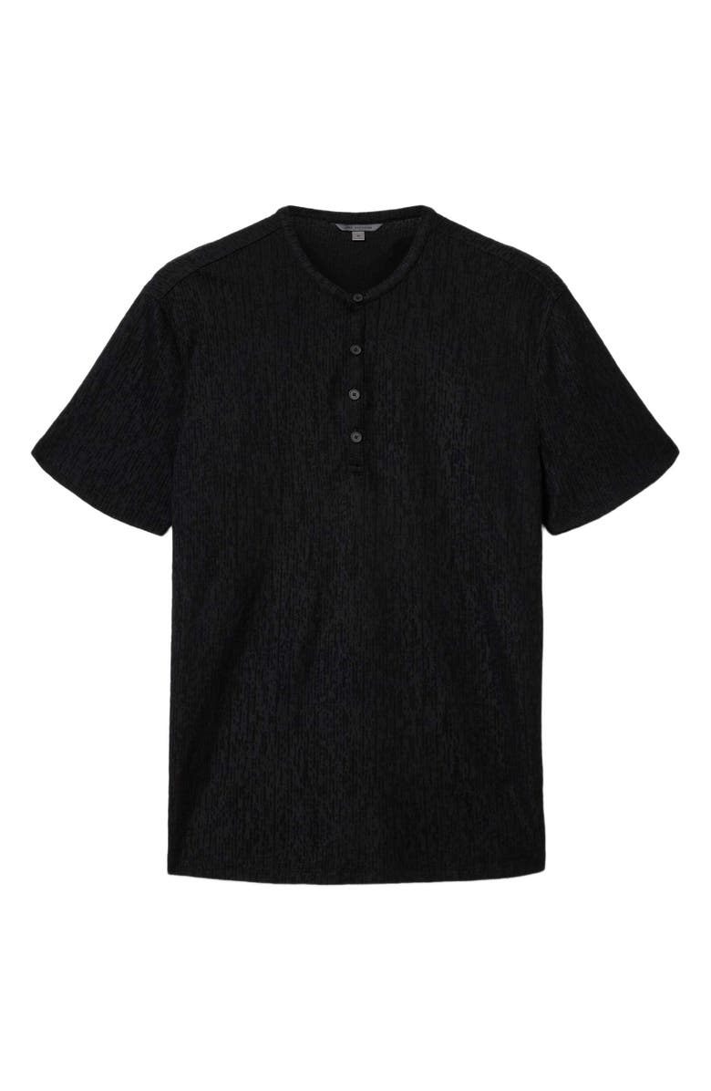 John Varvatos Egon Texture Knit Short Sleeve Henley, Alternate, color, Black
