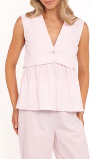Petal & Pup Bristal Split Front Cotton & Linen Top