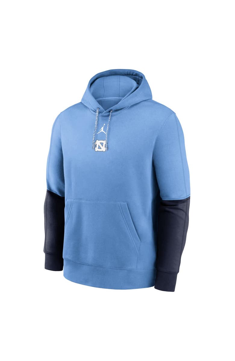 Jordan Brand Men's Jordan Brand Light Blue/Navy North Carolina Tar Heels 2024 Sideline Club Pullover Hoodie, Alternate, color, Light Blue