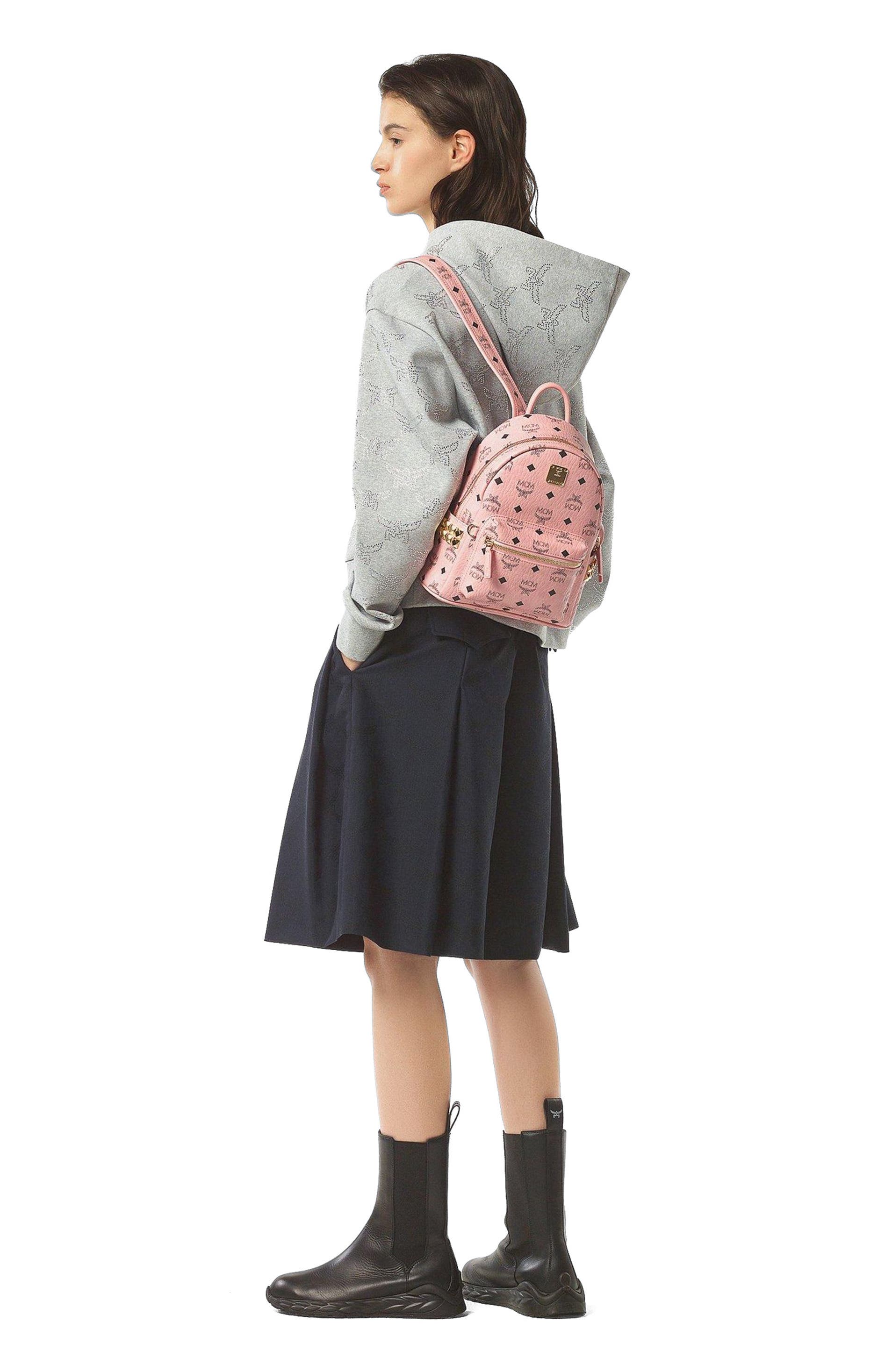 Mini Stark Side Studs Backpack in Visetos, Alternate, color, Soft Pink