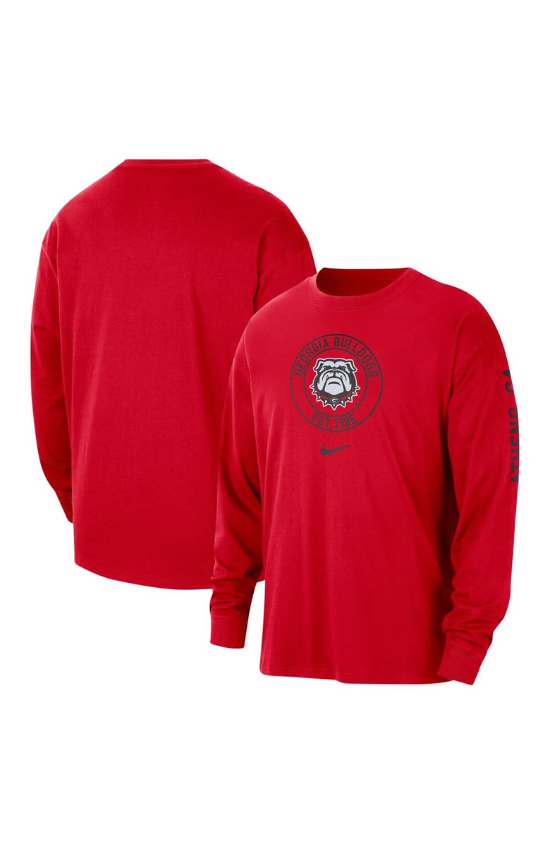 Nike Men's Nike Red Georgia Bulldogs Heritage Max90 Long Sleeve T-Shirt, Alternate, color, 