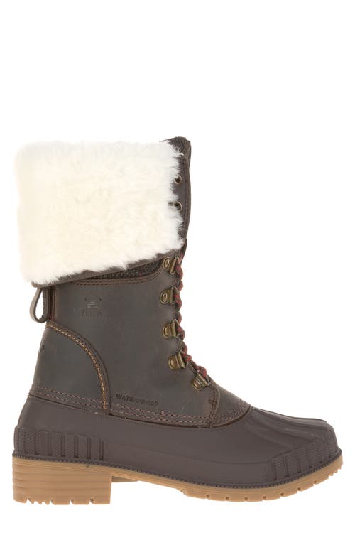 Kamik Sienna F 2 Genuine Shearling Trim Waterproof Boot In Brown