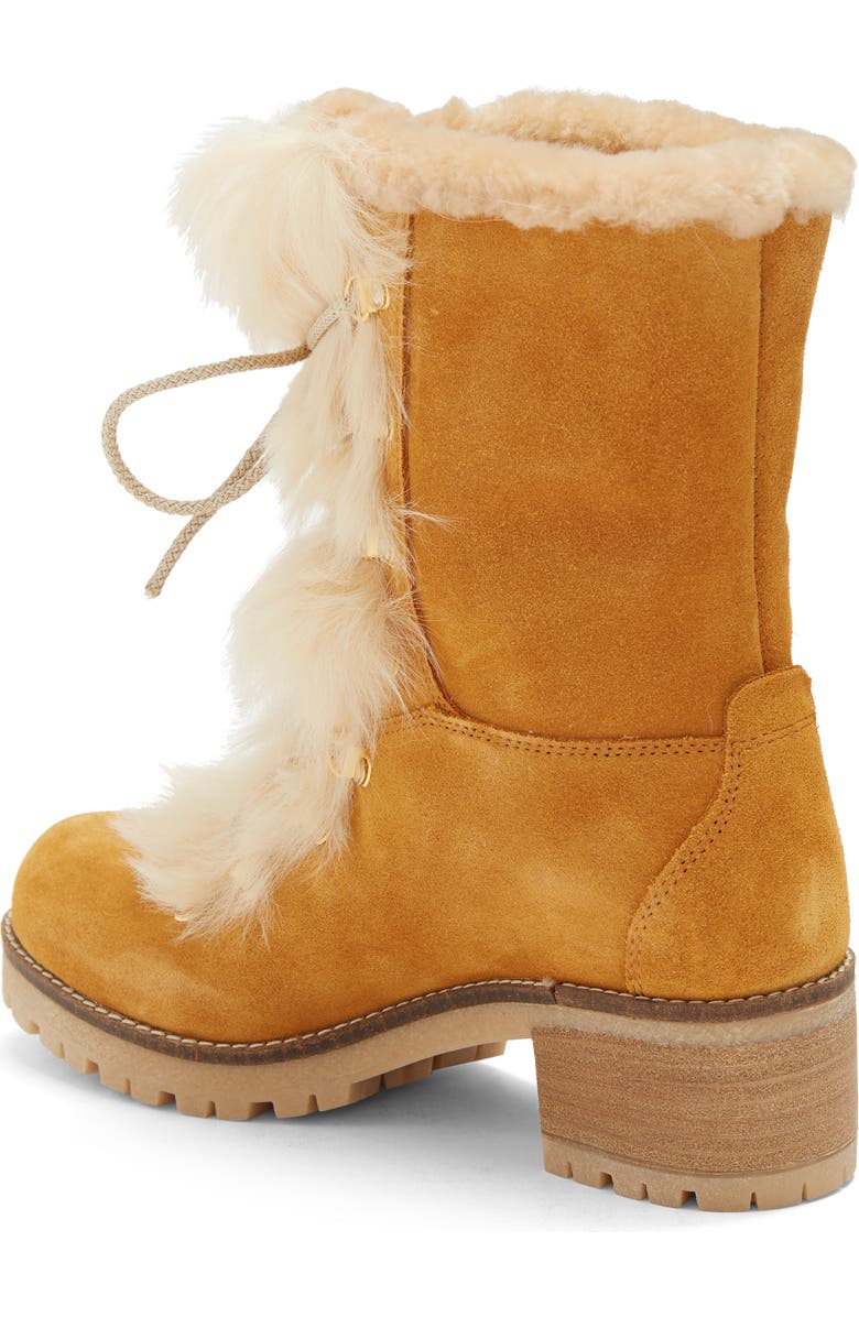La Montelliana Stella Genuine Shearling Trimmed Lace-up Boot, Alternate, color,
