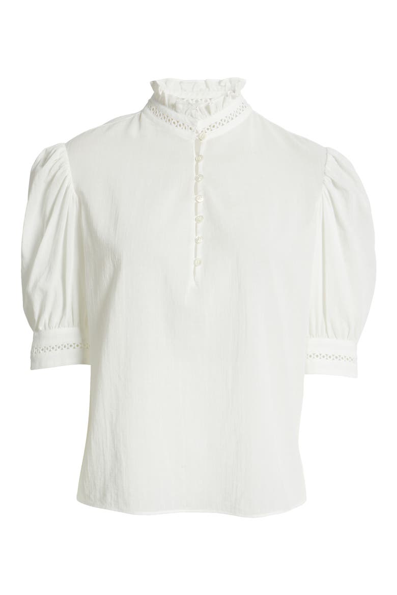 The Ruffle Collar Top, Alternate, color, WHITE