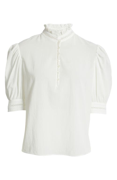 Frame The Ruffle Collar Top In White