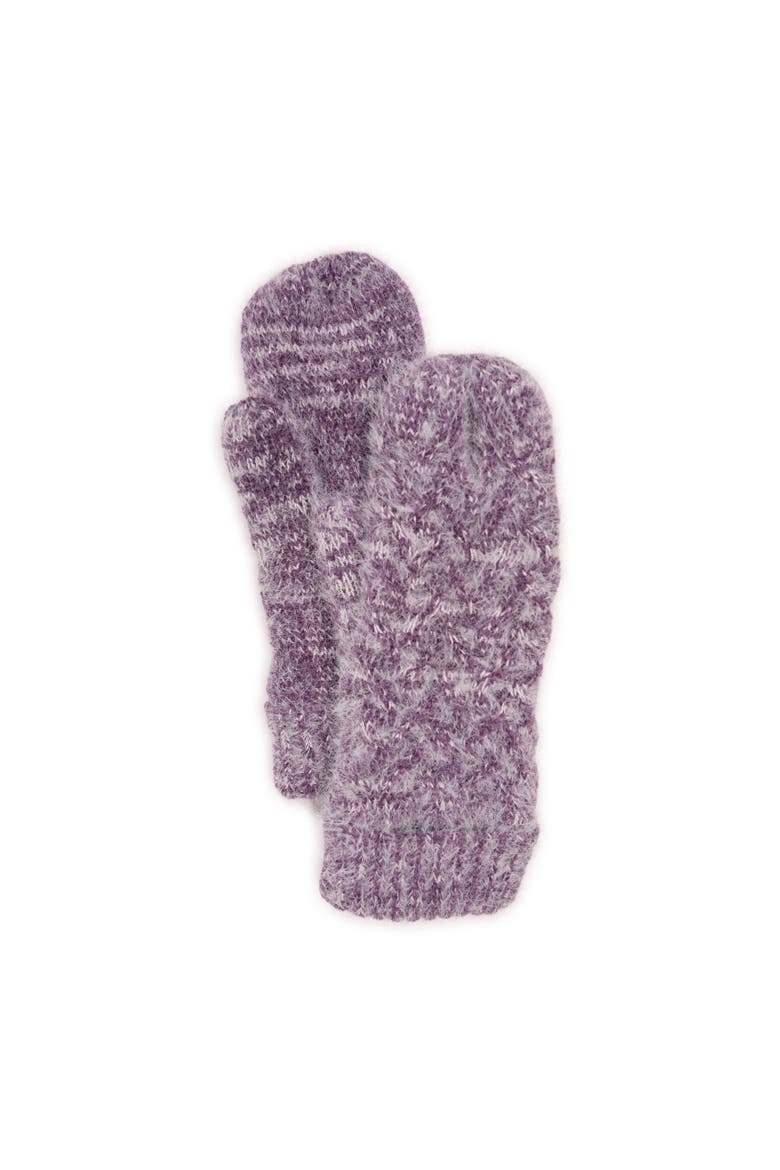 Women's Chenille Eyelash Mix Mitten, Main, color, Boysenberry
