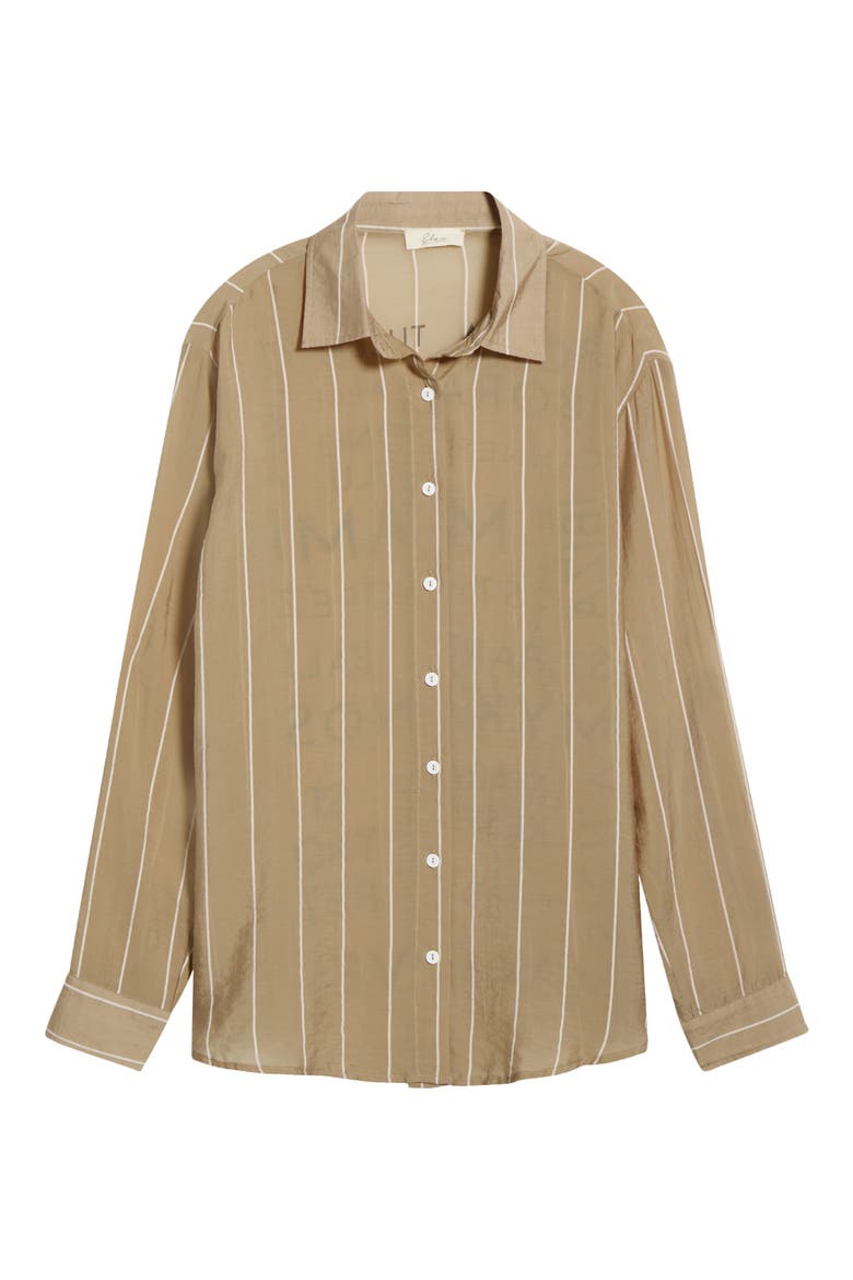 Stripe Button-Up Cover-Up Shirt, Alternate, color, TAN