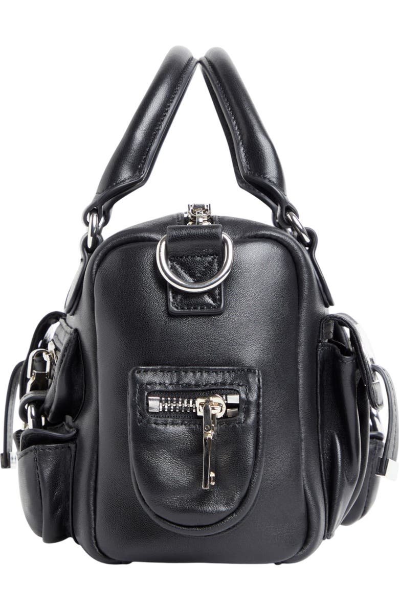 Cynthia Rowley Mini Leather Cargo Bag, Alternate, color, Black