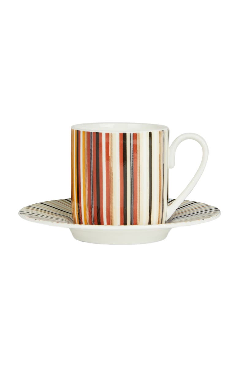 Missoni Home Jenkins Set Of 2 Coffee Cups & Saucers, Main, color, White
