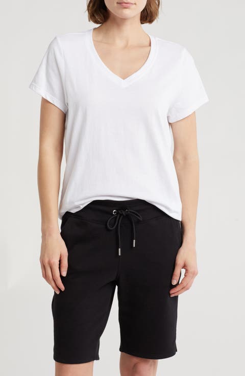Embroidered Logo V-Neck T-Shirt