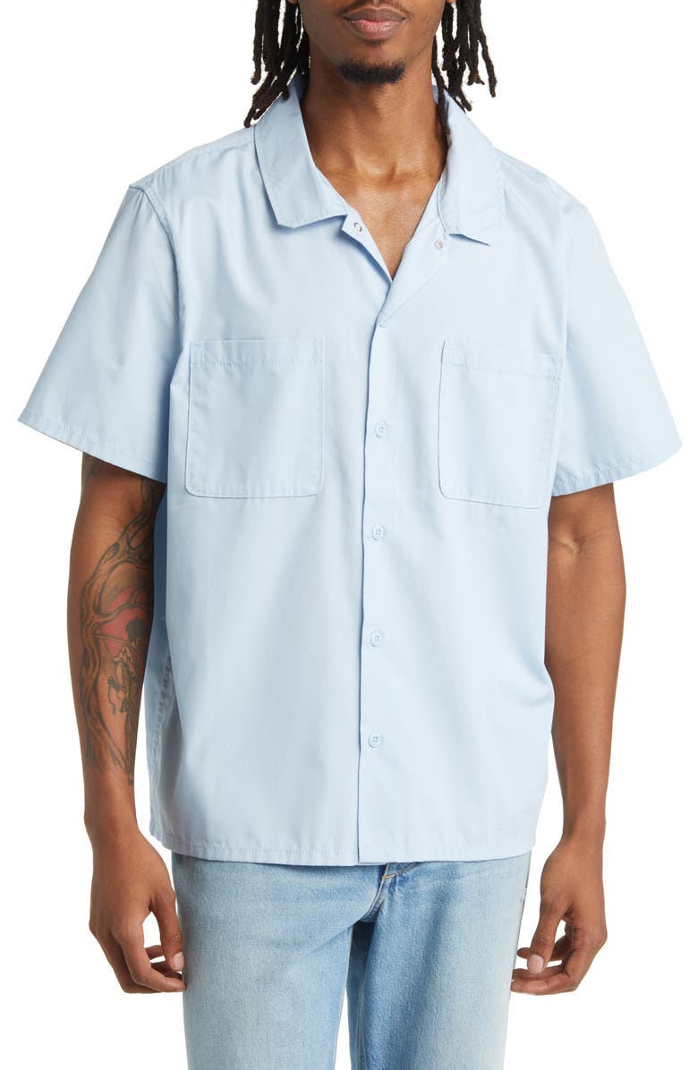 Elwood Logo Back Short Sleeve Button-Up Work Shirt, Main, color,