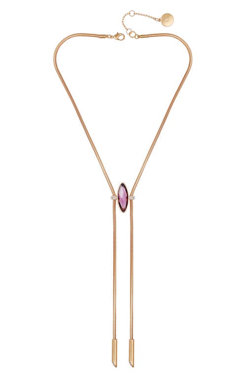 Vince Camuto Crystal Snake Chain Y-necklace In Purple/gold Tone
