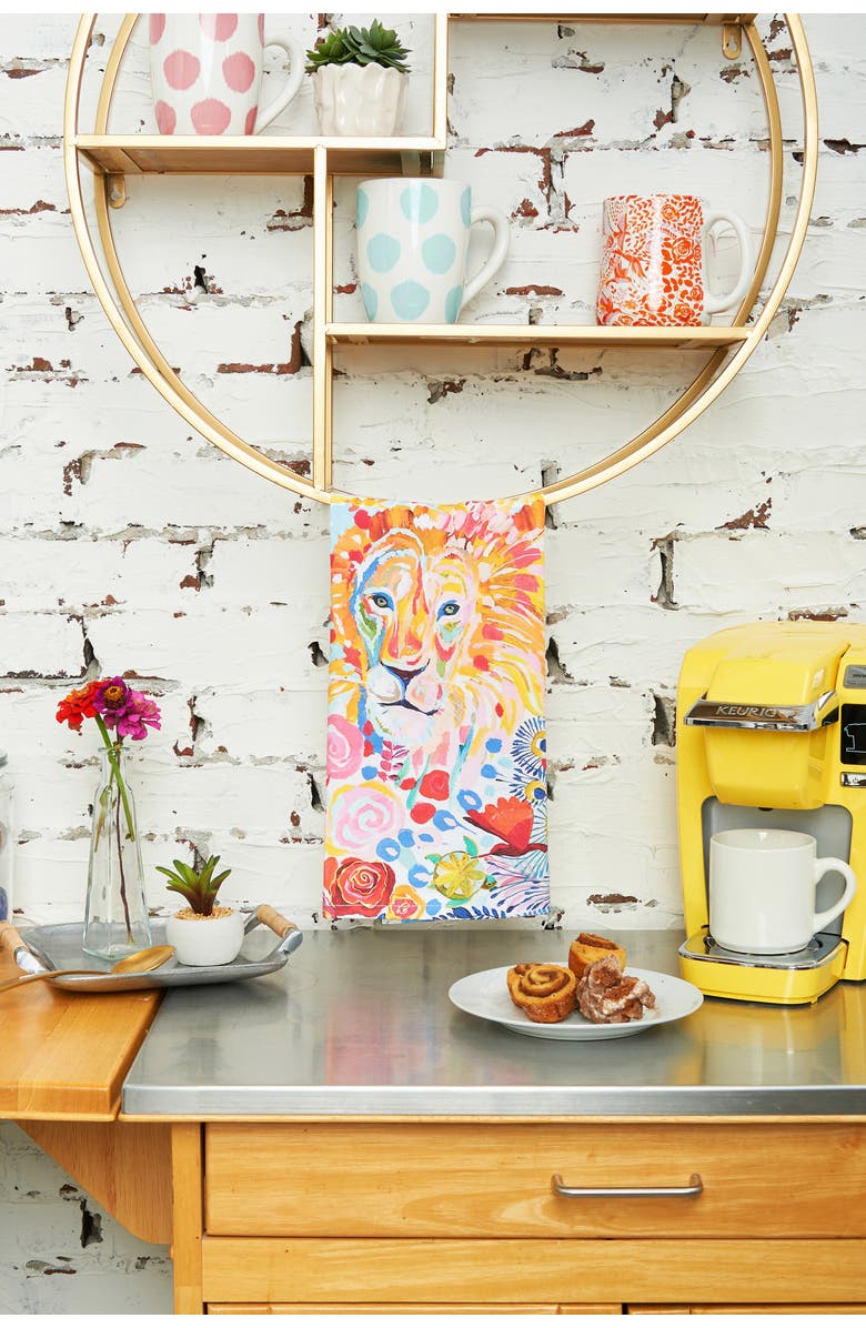 carol & frank Animal Kingdom Printed Kitchen Towel, Alternate, color, Yellow