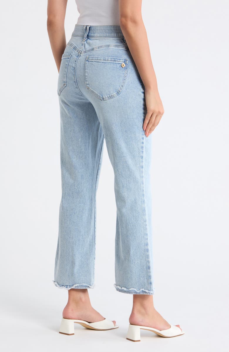 Democracy Scalloped Fray Hem Ankle Flare Leg Jeans, Alternate, color, Light Blue Vintage