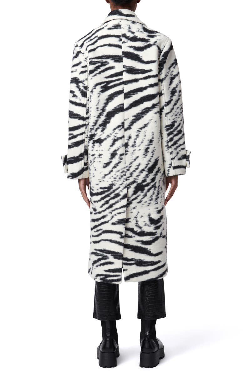 Bernardo Bengal Tiger Stripe Double-Breasted Coat, Alternate, color, 