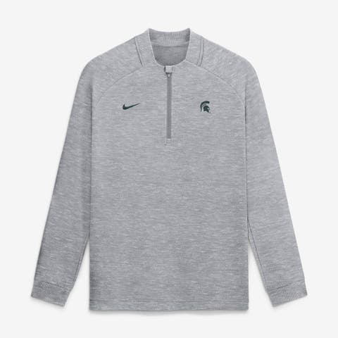 Men's Nike  Gray Michigan State Spartans Par Raglan Tri-Blend Therma-FIT Half-Zip Pullover
