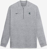 Nike Men's Nike Gray Michigan State Spartans Par Raglan Tri-Blend Therma-FIT Half-Zip Pullover