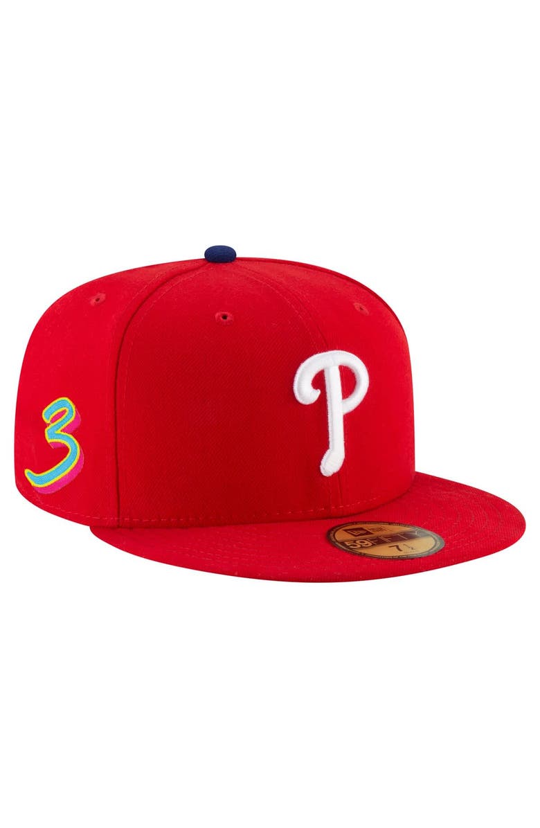 New Era Men's New Era Bryce Harper Red Philadelphia Phillies 2025 Player’s Weekend 59FIFTY Fitted Hat, Main, color, Red