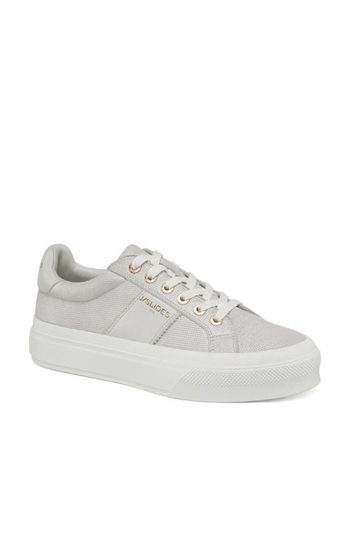 Jslides Footwear Gatsby Platform Sneaker In White Silver
