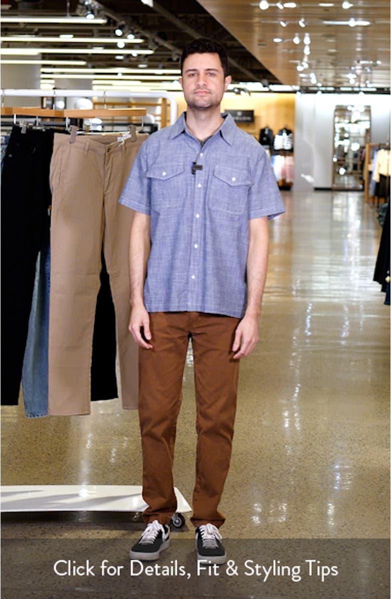 Short Sleeve Slub Cotton Button-Up Shirt, sales video thumbnail