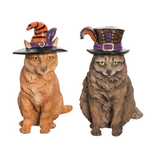 Halloween Cat Figurines A/2