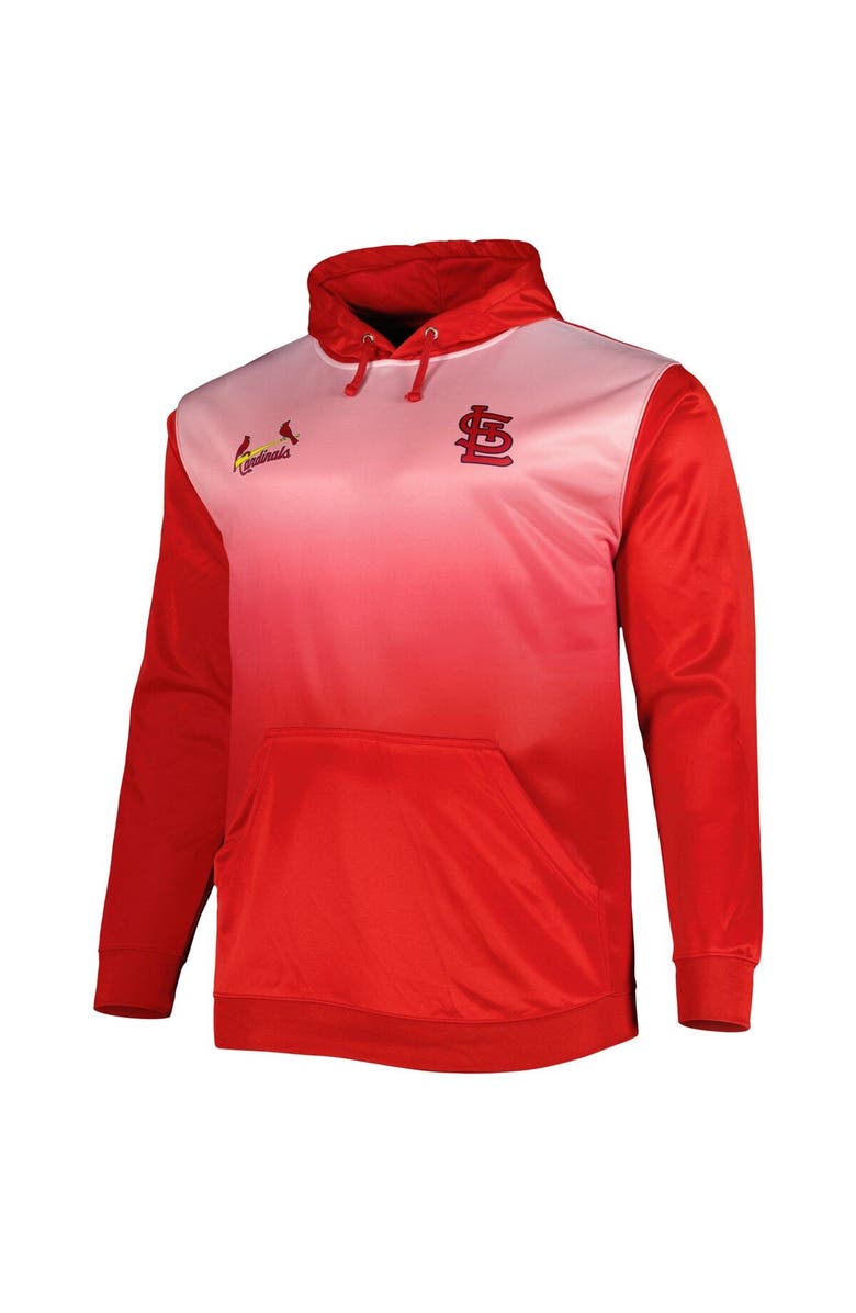PROFILE Men's Red St. Louis Cardinals Fade Sublimated Fleece Pullover Hoodie, Alternate, color,