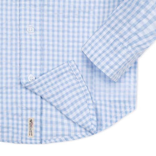 Hope & Henry Boys' Organic Seersucker Shirt, Kids In Classic Blue Gingham
