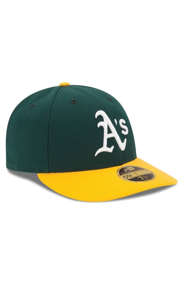Men's New Era Green/Yellow Oakland Athletics Home Authentic Collection On-Field Low Profile 59FIFTY Fitted Hat, Alternate, color, GREEN