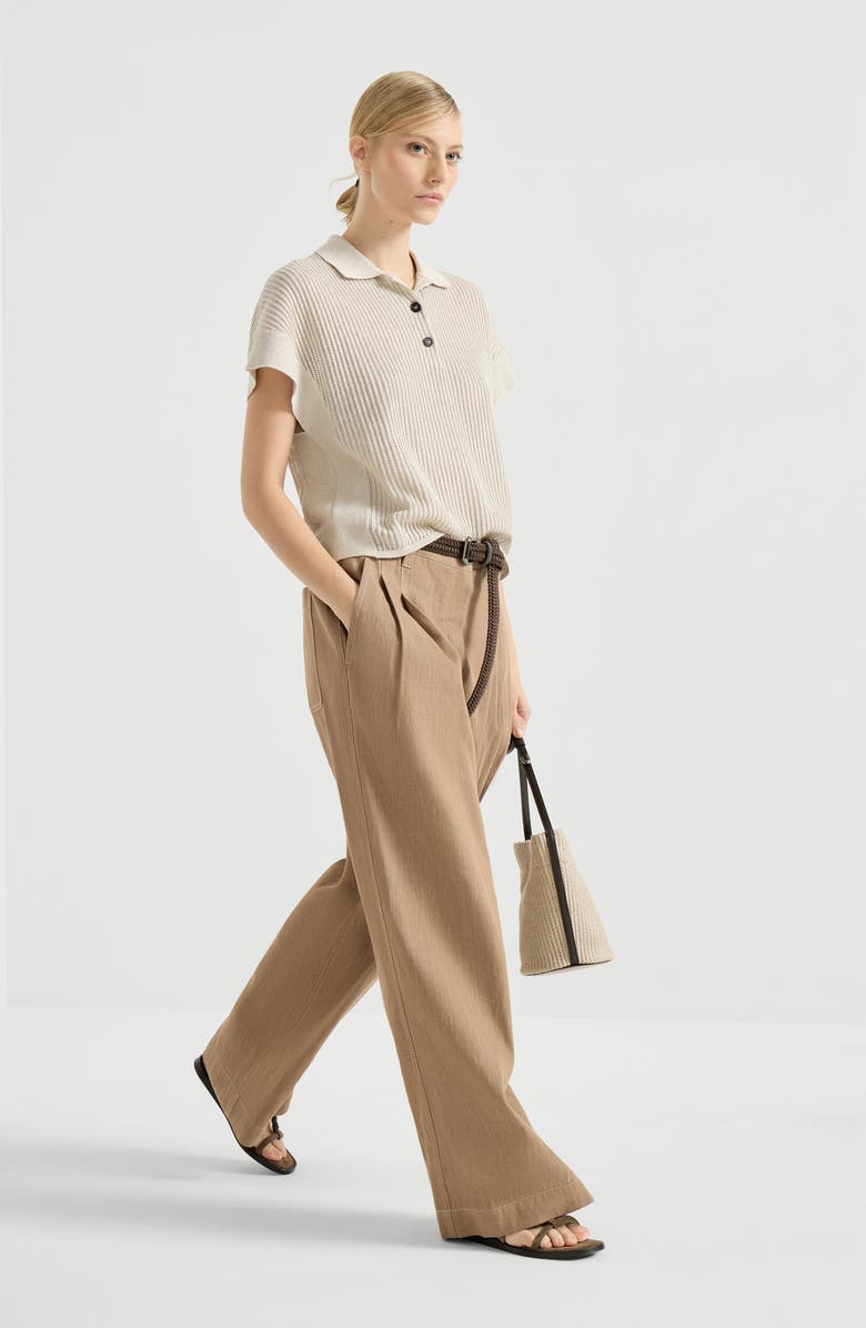 Brunello Cucinelli Wide Smart trousers, Alternate, color, Desert