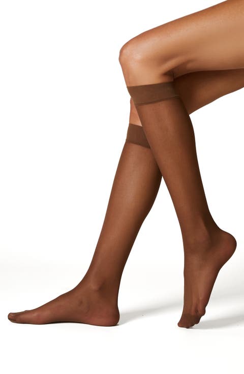 3-Pack Sheer Knee High Socks