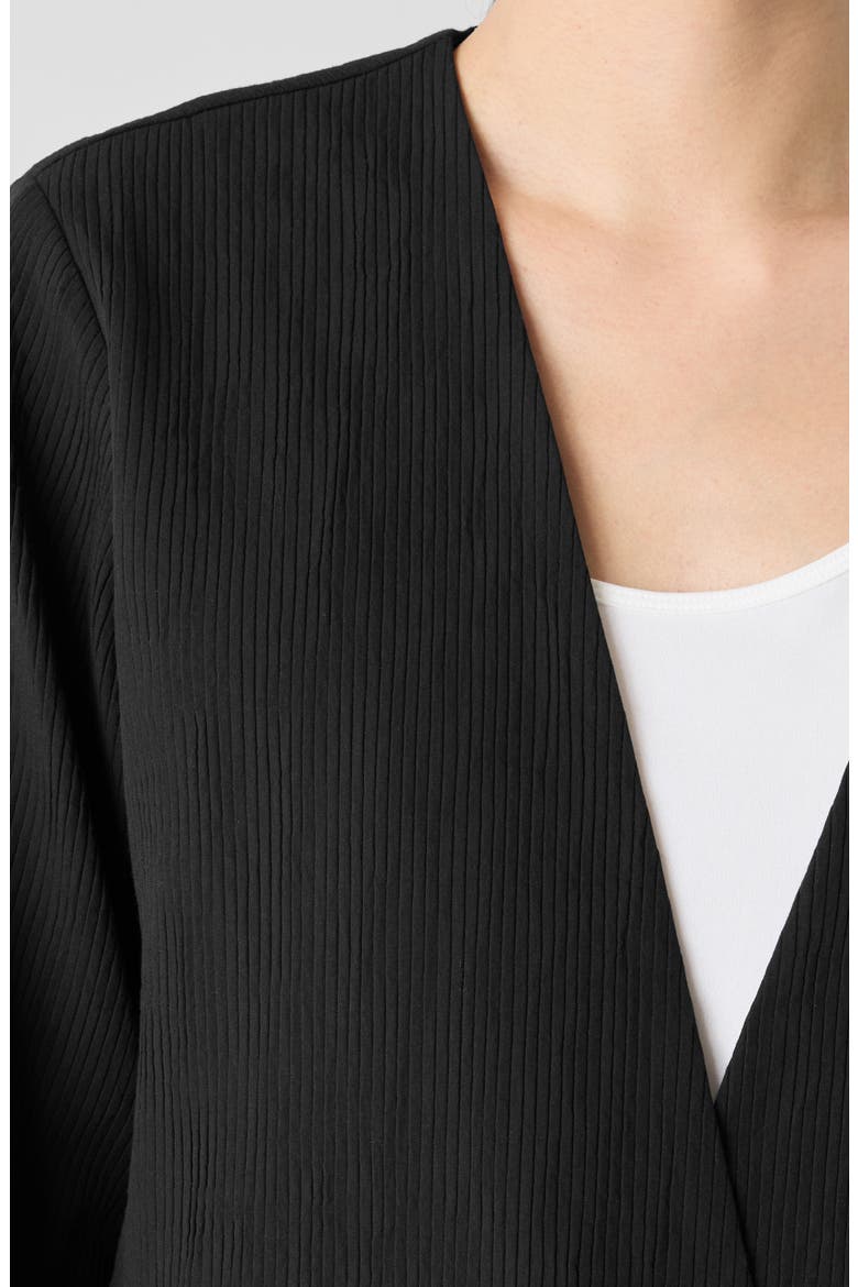 V-Neck Organic Cotton Jacket, Alternate, color, BLACK