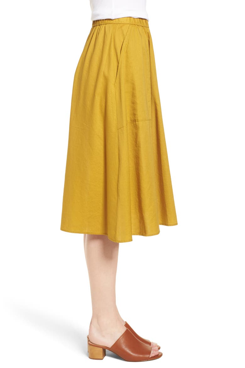 Sidewalk Midi Skirt, Alternate, color, SPICY SAFFRON