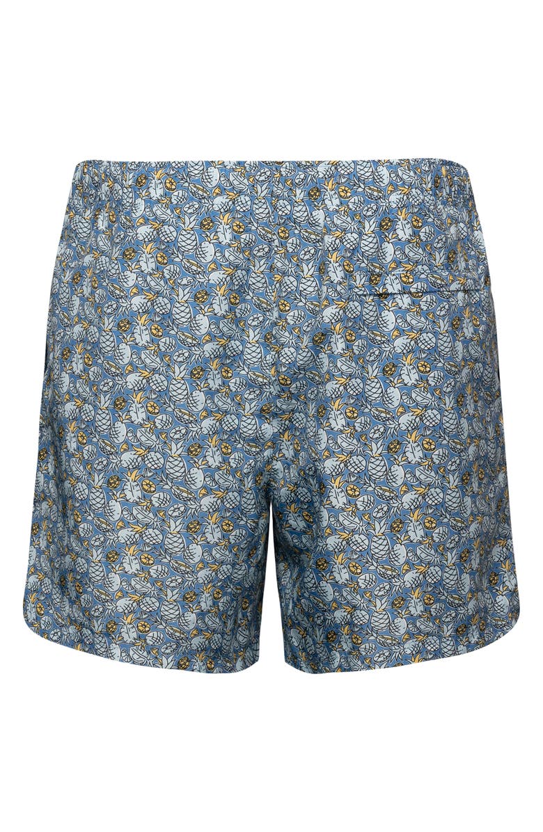 Eton Pineapple Print Swim Trunks, Alternate, color,