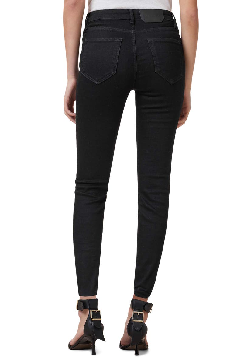 AllSaints Miller Skinny Jeans, Alternate, color, Black