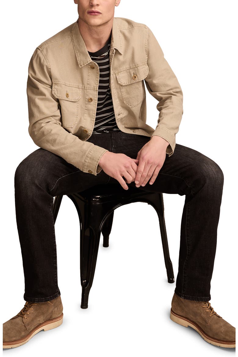 Linen & Cotton Trucker Jacket, Alternate, color, PELICAN