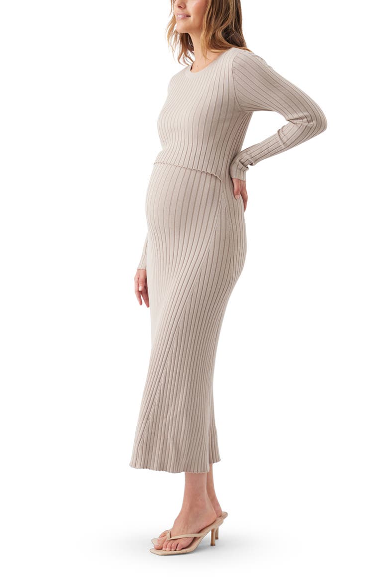 Eden Knit Nursing Dress, Alternate, color, Stone