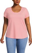 Lands' End Plus Size Short Sleeve Lightweight Jersey Scoop Neck T-shirt