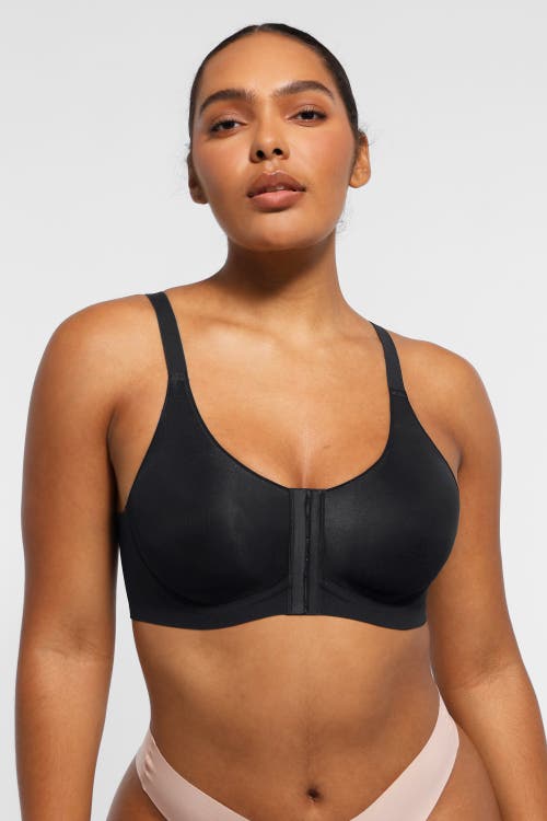 Shapellx Wireless Front-hook Back Smooth Bra In Classic Black