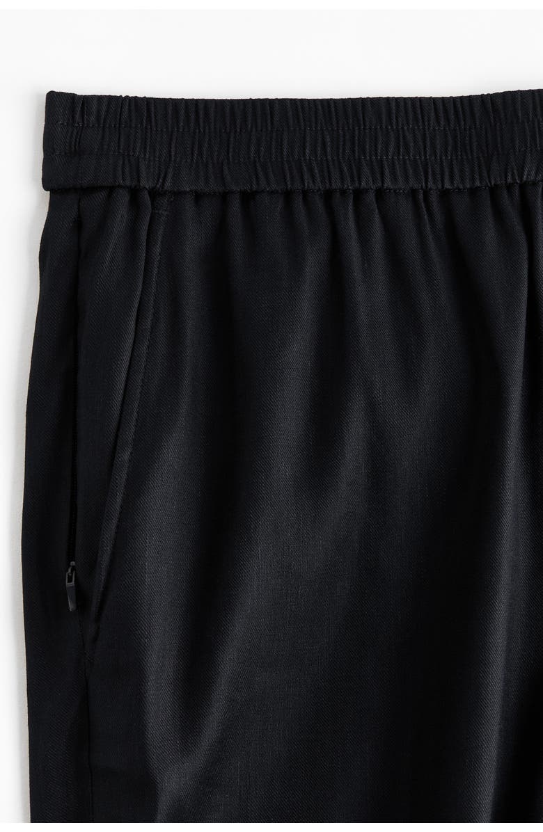 H&M Relaxed Fit Linen-blend Shorts, Alternate, color, Navy Blue