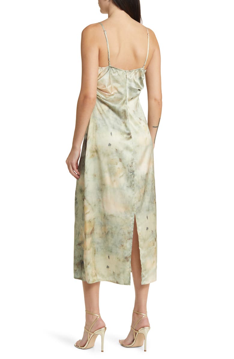 MELLODAY Tie Dye Satin Midi Dress, Alternate, color, 