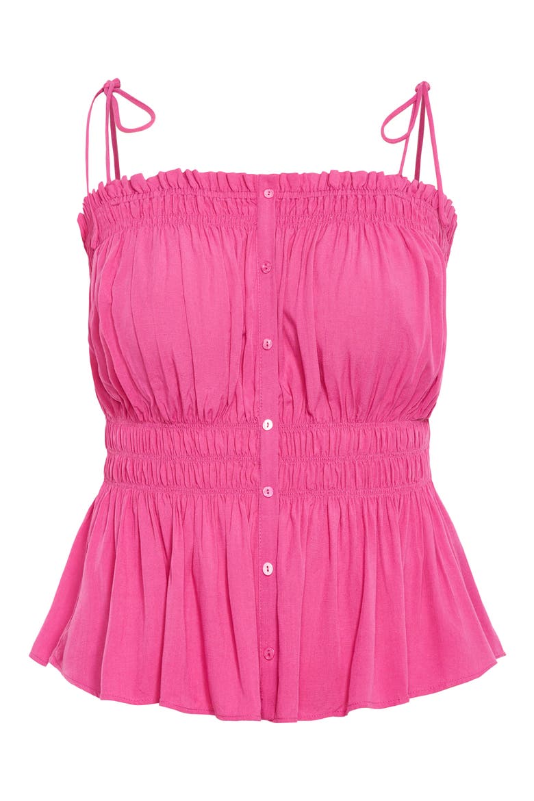 Lyla Tie Strap Peplum Tank, Alternate, color, FUCHSIA