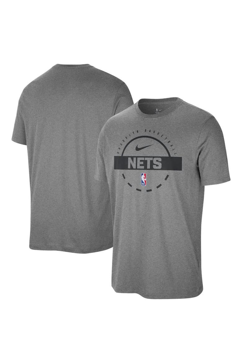 Men's Nike  Charcoal Brooklyn Nets Authentic Practice T-Shirt, Main, color, Charcoal