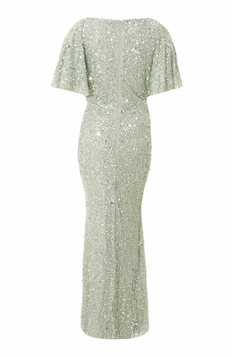 QUIZ Sequin Batwing Maxi Dress, Alternate, color, 