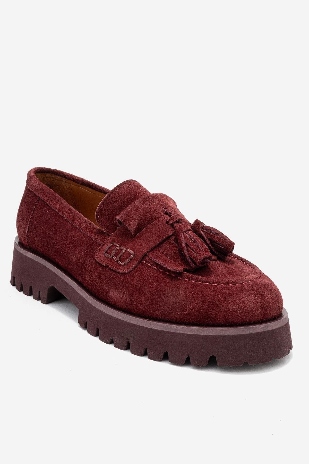  Burgundy Suede Leather