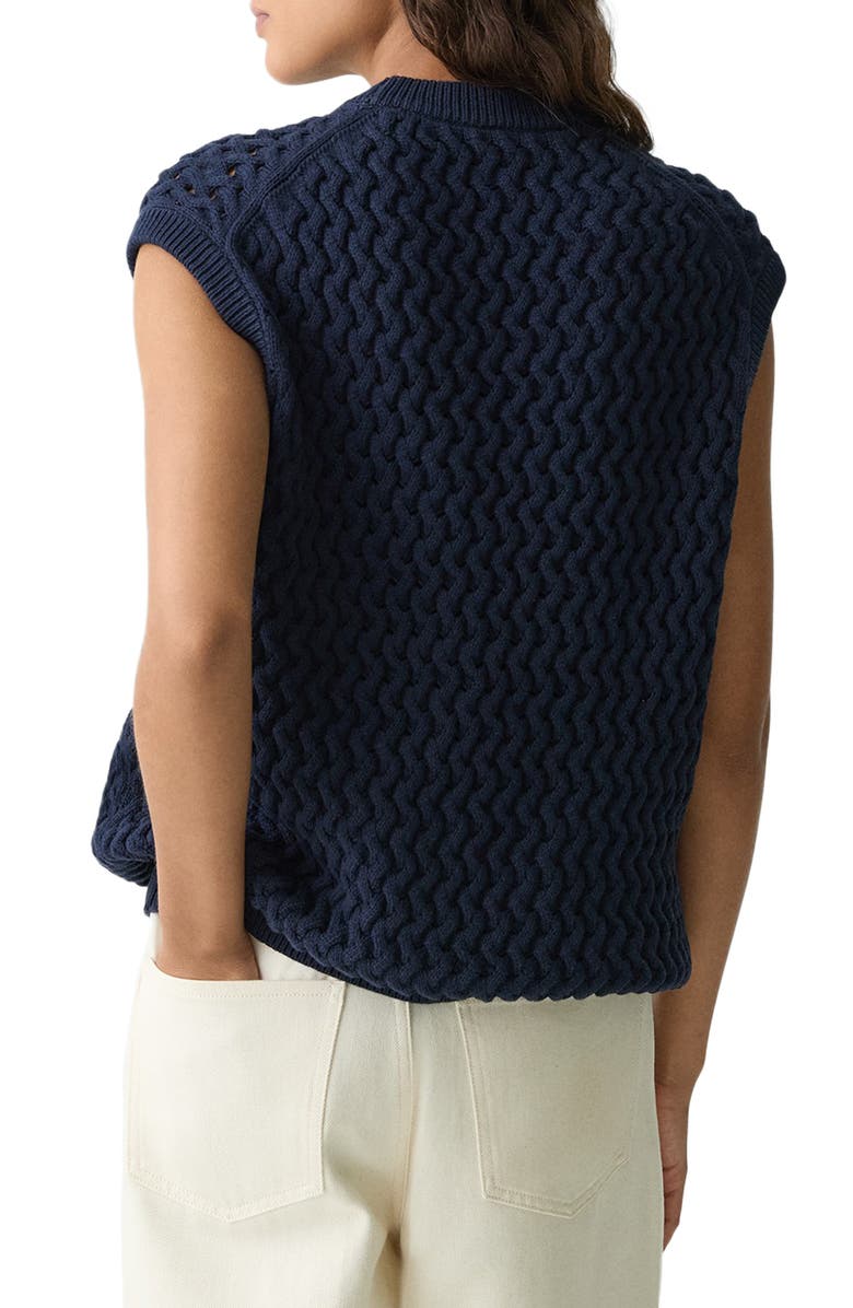 Theory Open Stitch Sweater Vest, Alternate, color, Navy