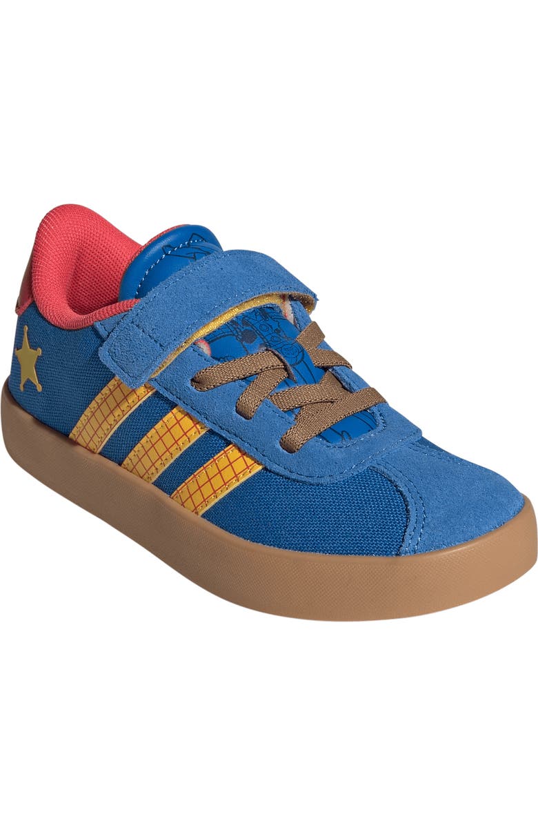 adidas Kids' Disney Woody Court Sneaker, Main, color, Bright Royal/ Gold/ Lucid Red